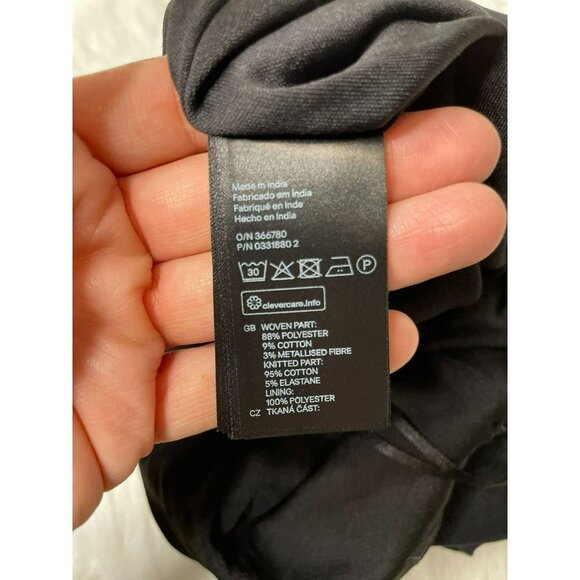 H&M Black & White Metallic Embroidered Aztec Geometric Mini Skirt - Size XS - Picture 7 of 9